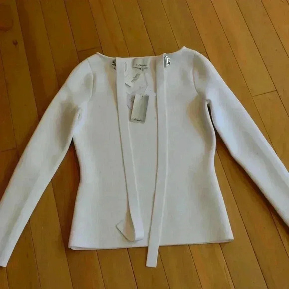 3.1 Phillip Lim Long Sleeve Jersey Button Pullover White S/XS - Picture 1 of 14